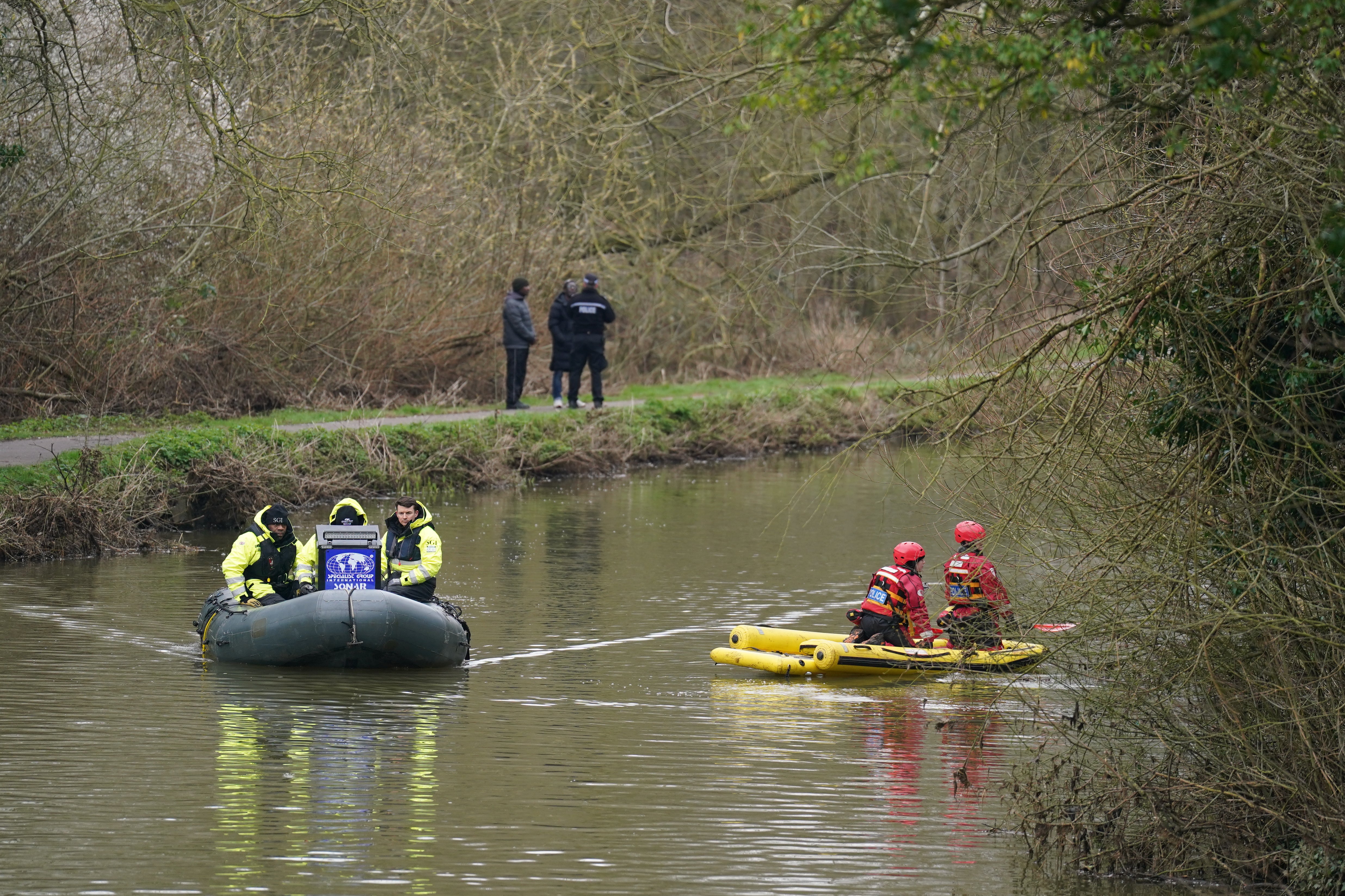 Police search teams (right) and Specialist Group International (left) have joined the search operation for two-year-old Xielo Maruziva
