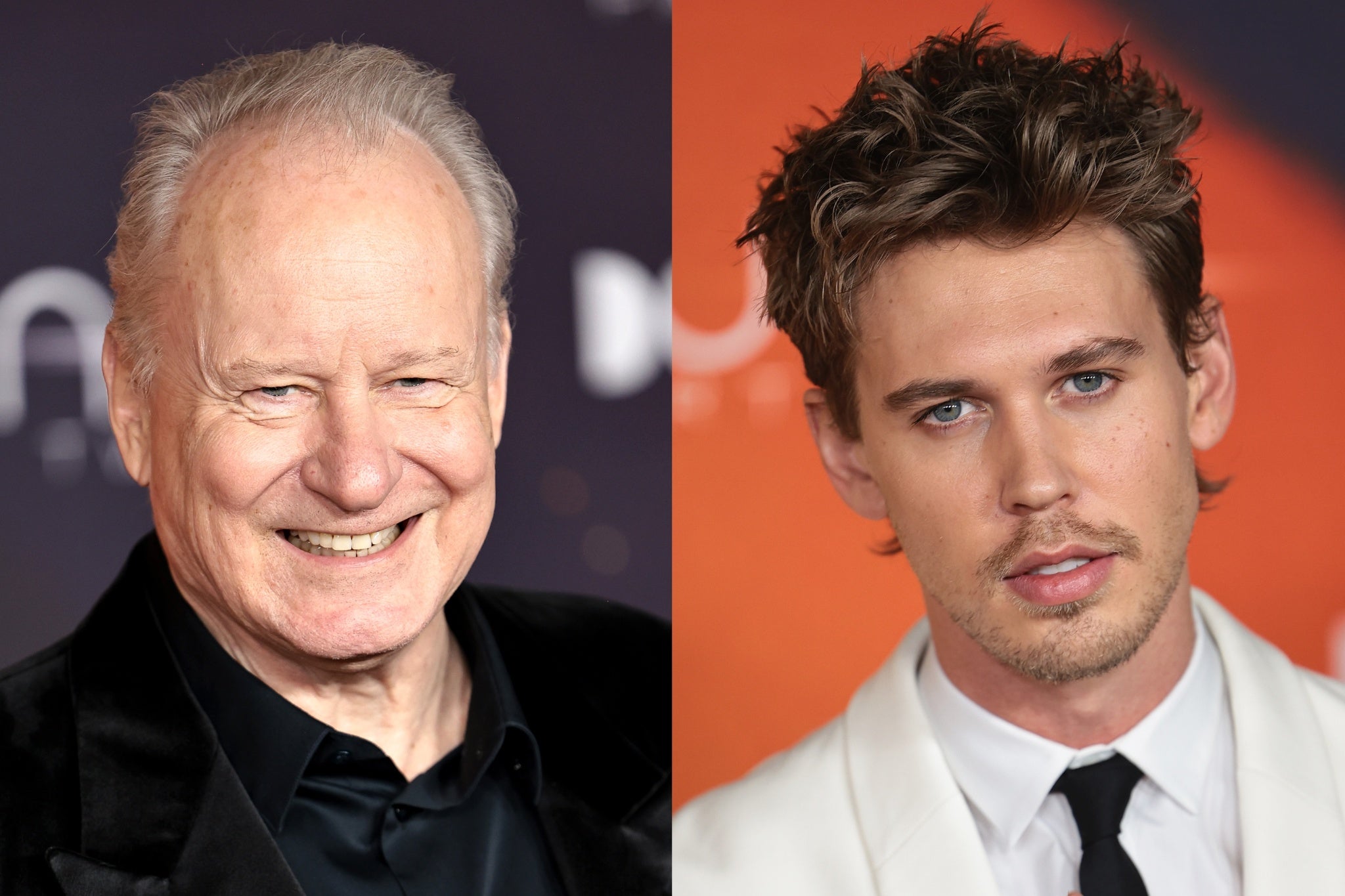 Stellan Skarsgård, left, and Austin Butler, right, star in the blockbuster out in March