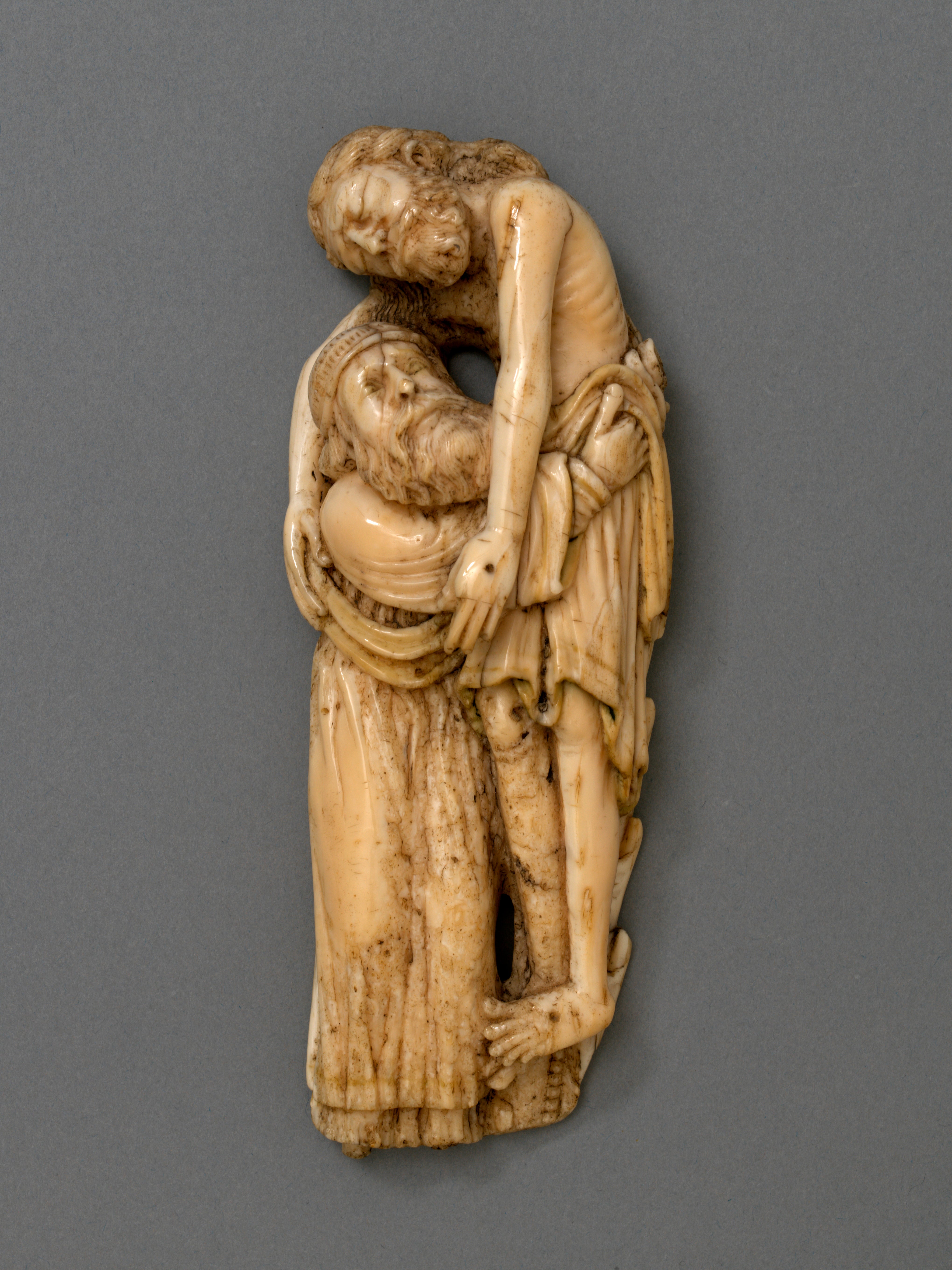 The ivory sculpture of Joseph of Arimathea taking Jesus down from the Cross (the deposition)