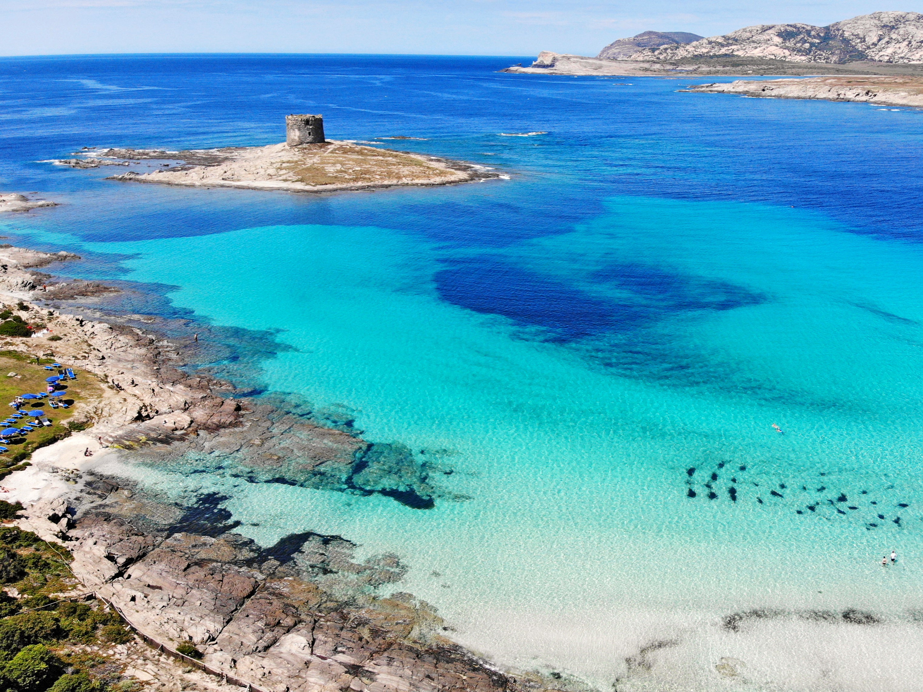 La Pelosa tower, on the northwestern tip of Sardinia, dates from the 16th century