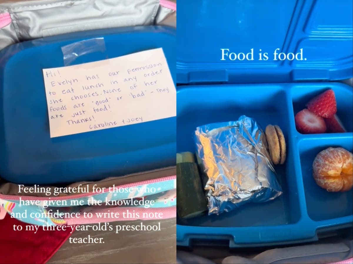Mother responds to child&rsquo;s teacher over comments about &lsquo;good&rsquo; and &lsquo;bad&rsquo; lunch foods