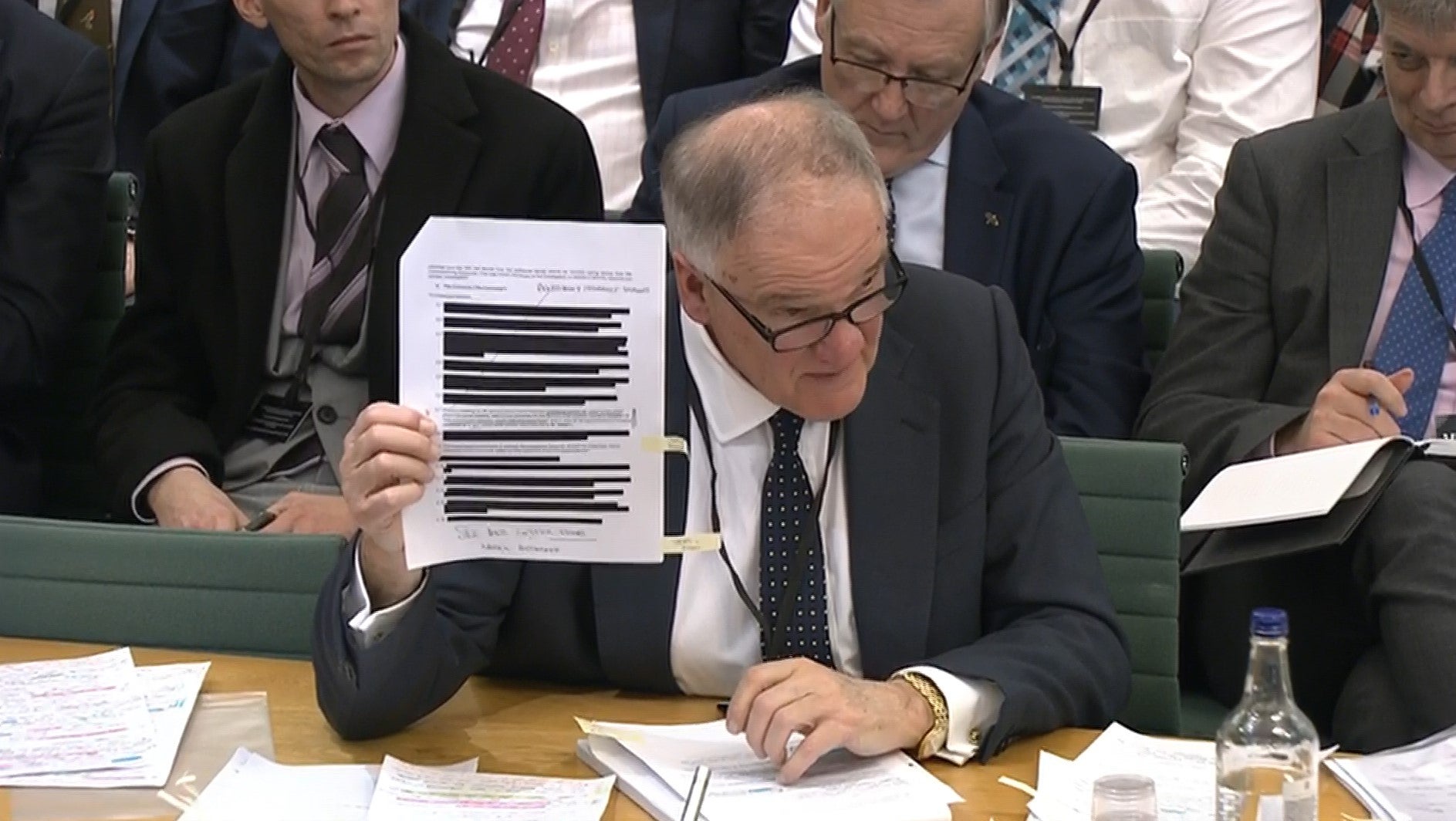 <p>Former Post Office chairman Henry Staunton, giving evidence to the Business and Trade Select Committee </p>