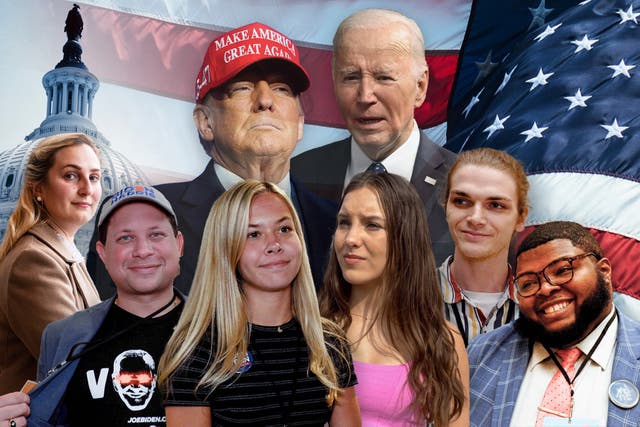 <p>Members of the youngest voting bloc are thinking carefully about who to vote for in 2024 as the nominees look increasingly like Joe Biden and Donald Trump </p>