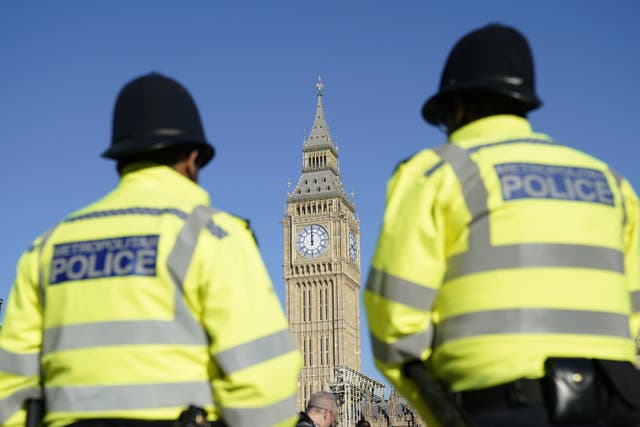 Police outside Parliament (Andrew Matthews/PA)