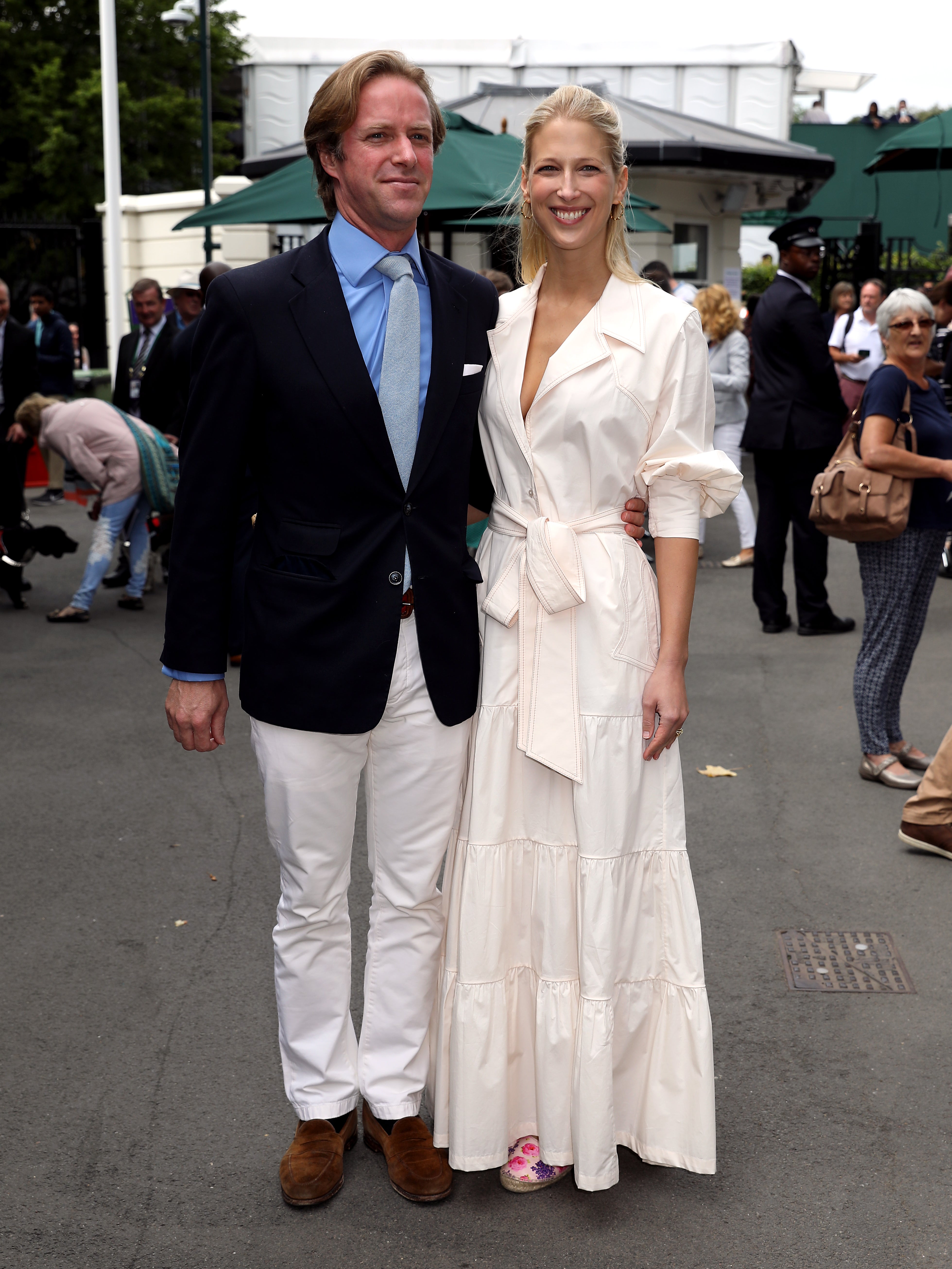 The pair enjoying the tennis during Wimbledon fortnight