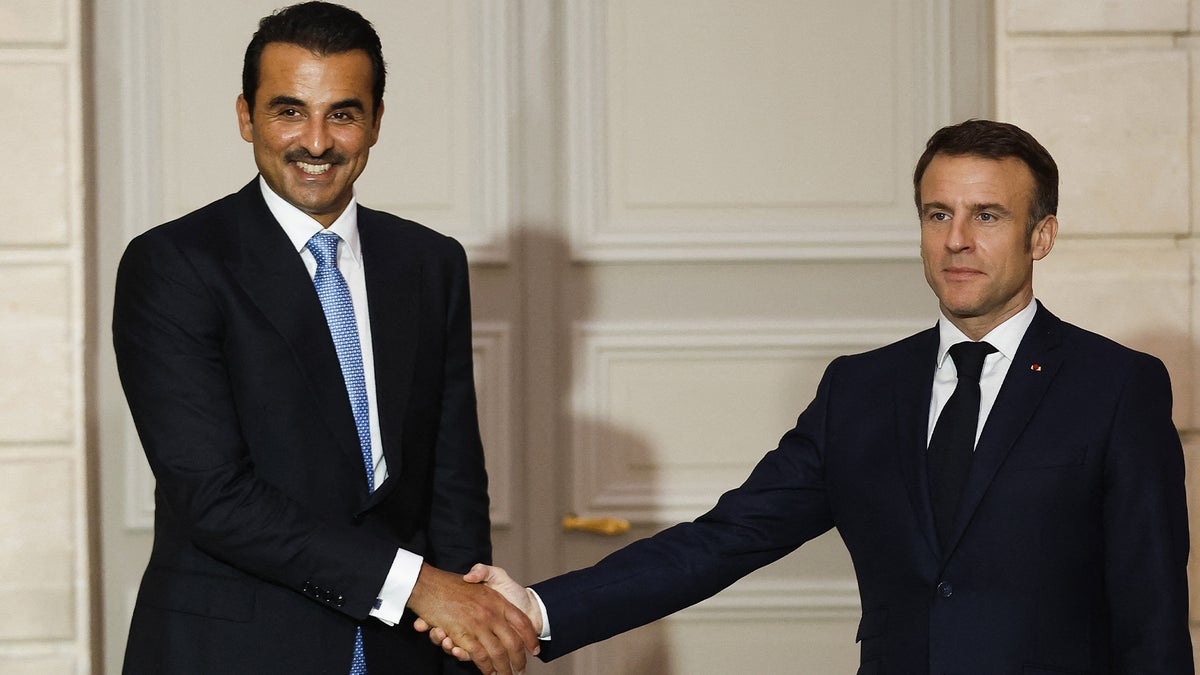 Watch live as Emmanuel Macron hosts reception for Qatar’s head of state in Paris