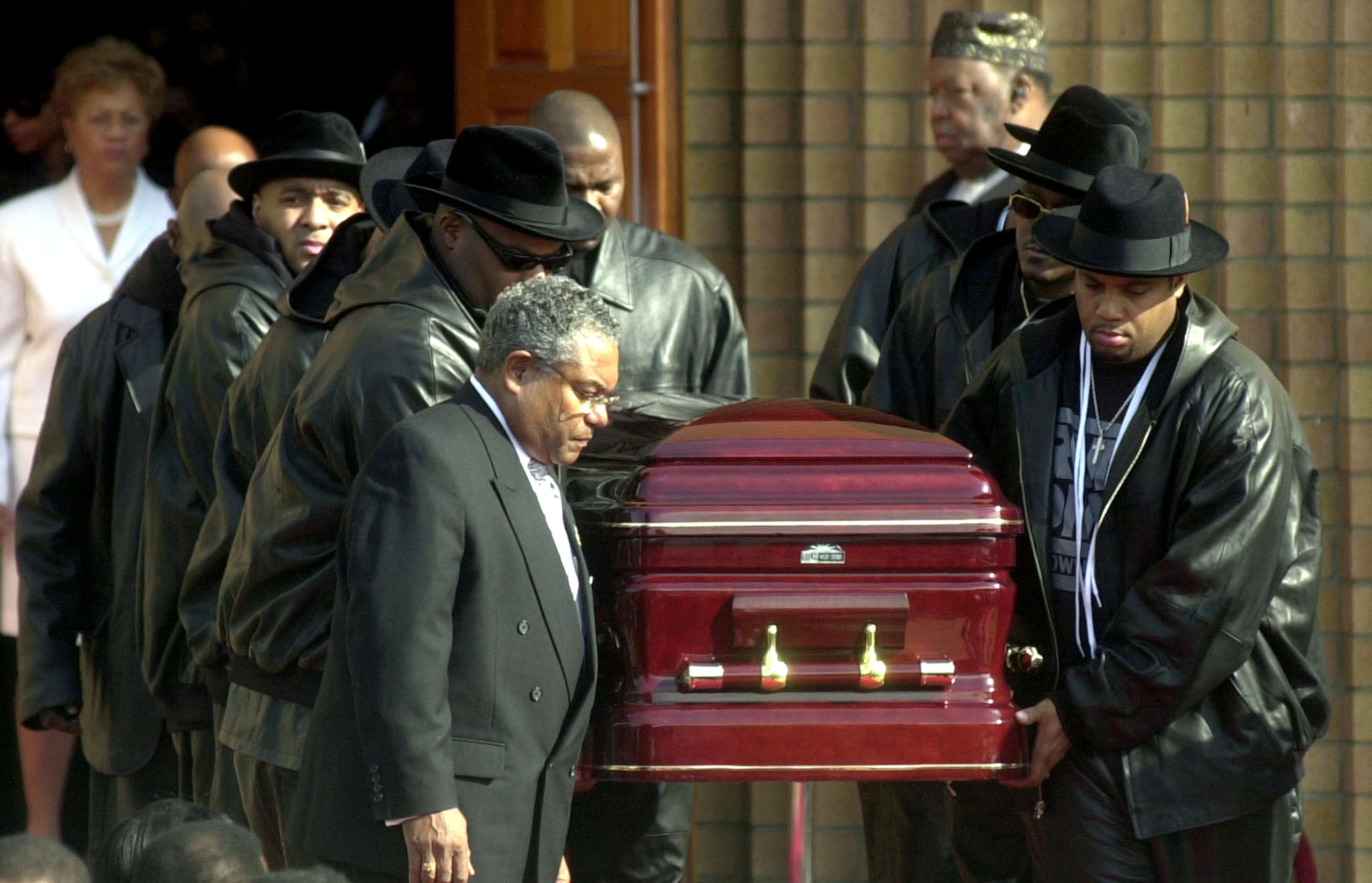 The funeral of Jason ‘Jam Master Jay’ Mizell Jason was held at New York’s Allen A.M.E. Cathedral in 2002