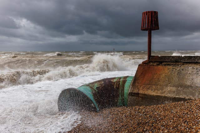 <p>File image: A sewage released in the UK waters during a storm. he systems designed to combine rain and sewage often become overwhelmed with rainwater, meaning they do not treat the sewage and release it raw into the environment.</p>