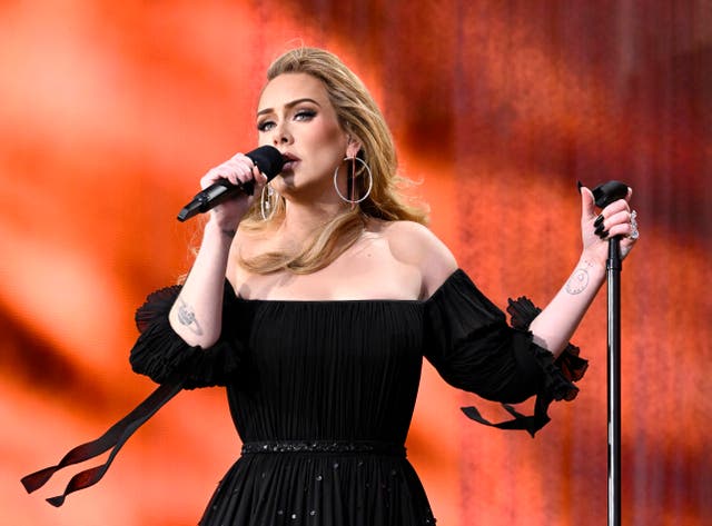 <p>Adele performing at BST Festival in Hyde Park, London, 2022</p>