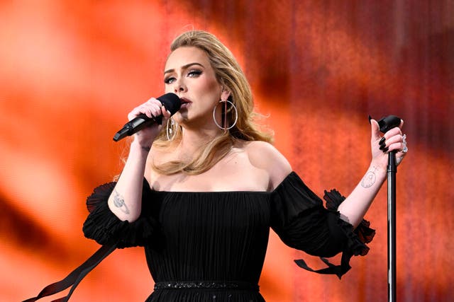 <p>Adele performing at BST Festival in Hyde Park, London, 2022</p>