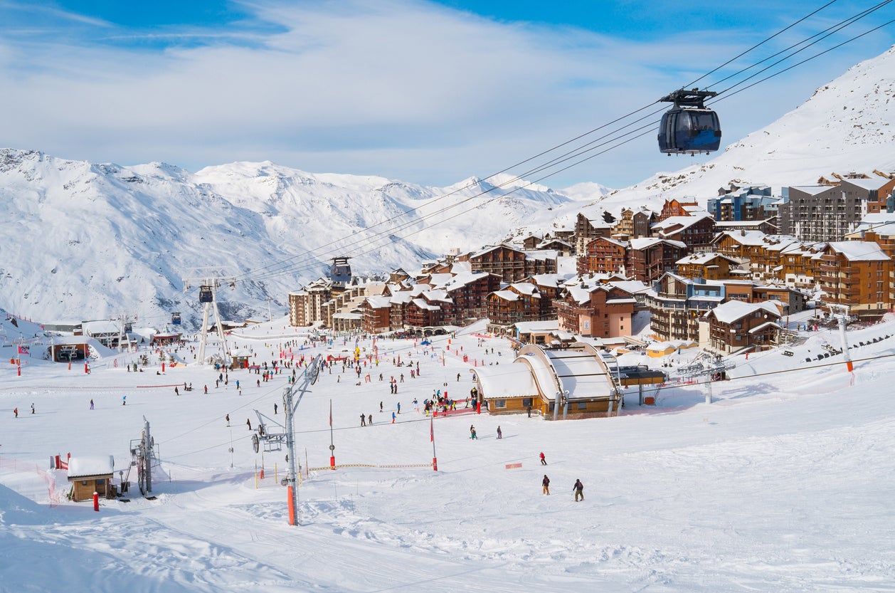 Aerial view of Val Thorens, trois vallees comple