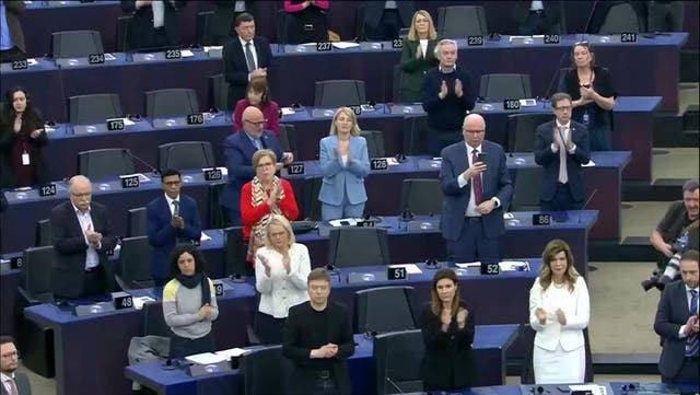 <p>Alexei Navalny’s wife receives standing ovation at European Parliament.</p>