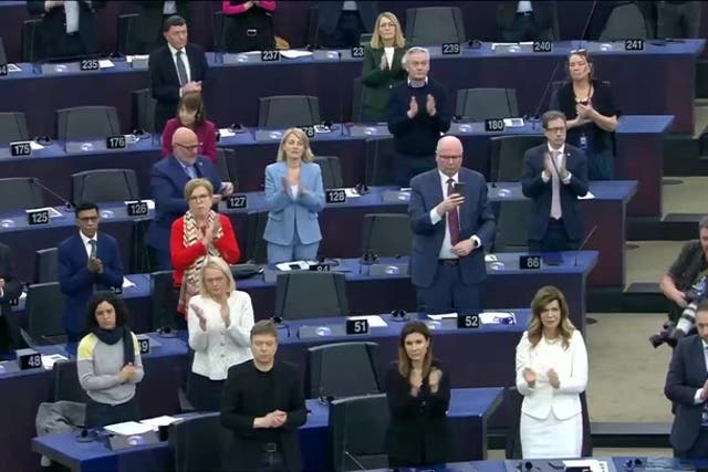 <p>Alexei Navalny’s wife receives standing ovation at European Parliament.</p>