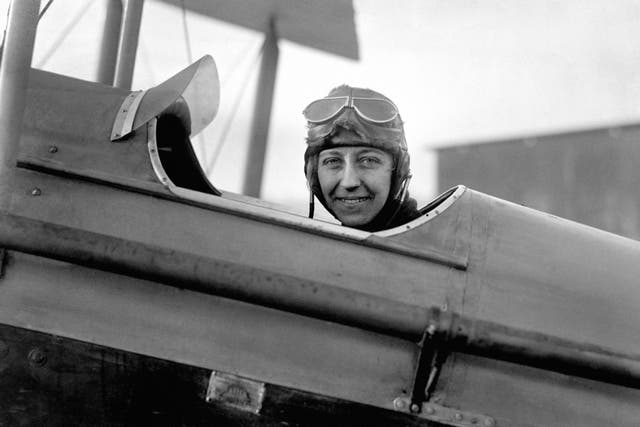 Already a qualified pilot, Amy Johnson, the first woman to gain an Air Ministry’s Ground Engineer’s license at the London Aeroplane club.