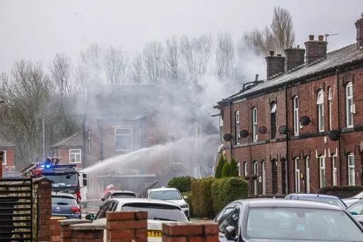 Firefighters have been called to the scene of the suspected explosion in Bury