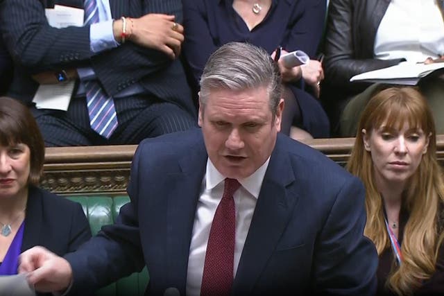 Labour leader Sir Keir Starmer speaks during Prime Minister’s Questions in the House of Commons, London (House of Commons/PA)