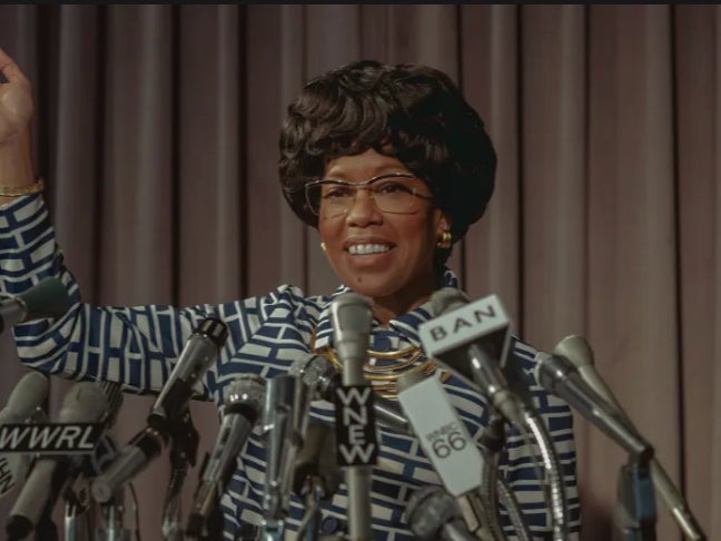 Regina King as the first-ever Black congresswoman, Shirley Chisholm, in Netflix movie ‘Shirley’