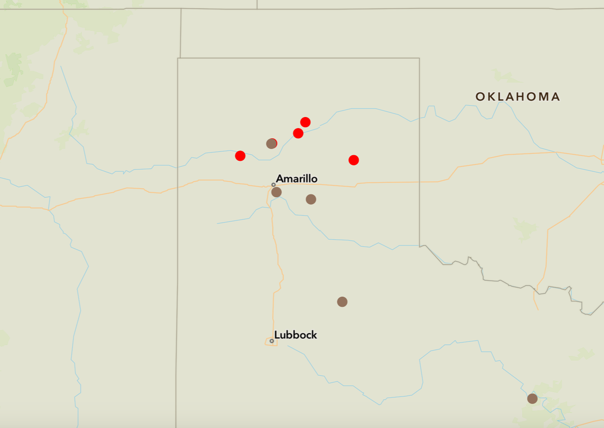 Texas wildfires: Map of blazes ravaging the Panhandle