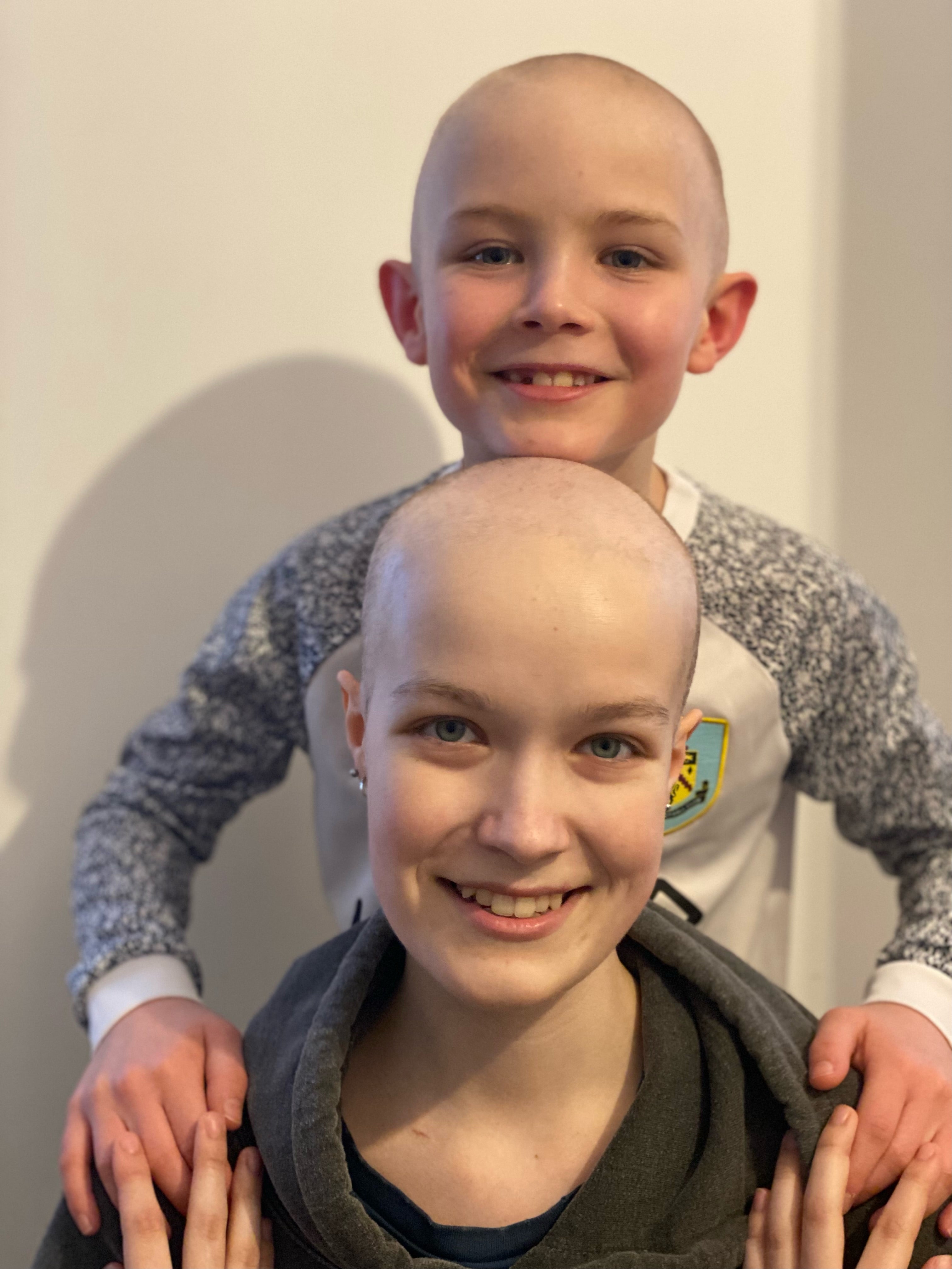 Mateo shaved his head to support his older sister