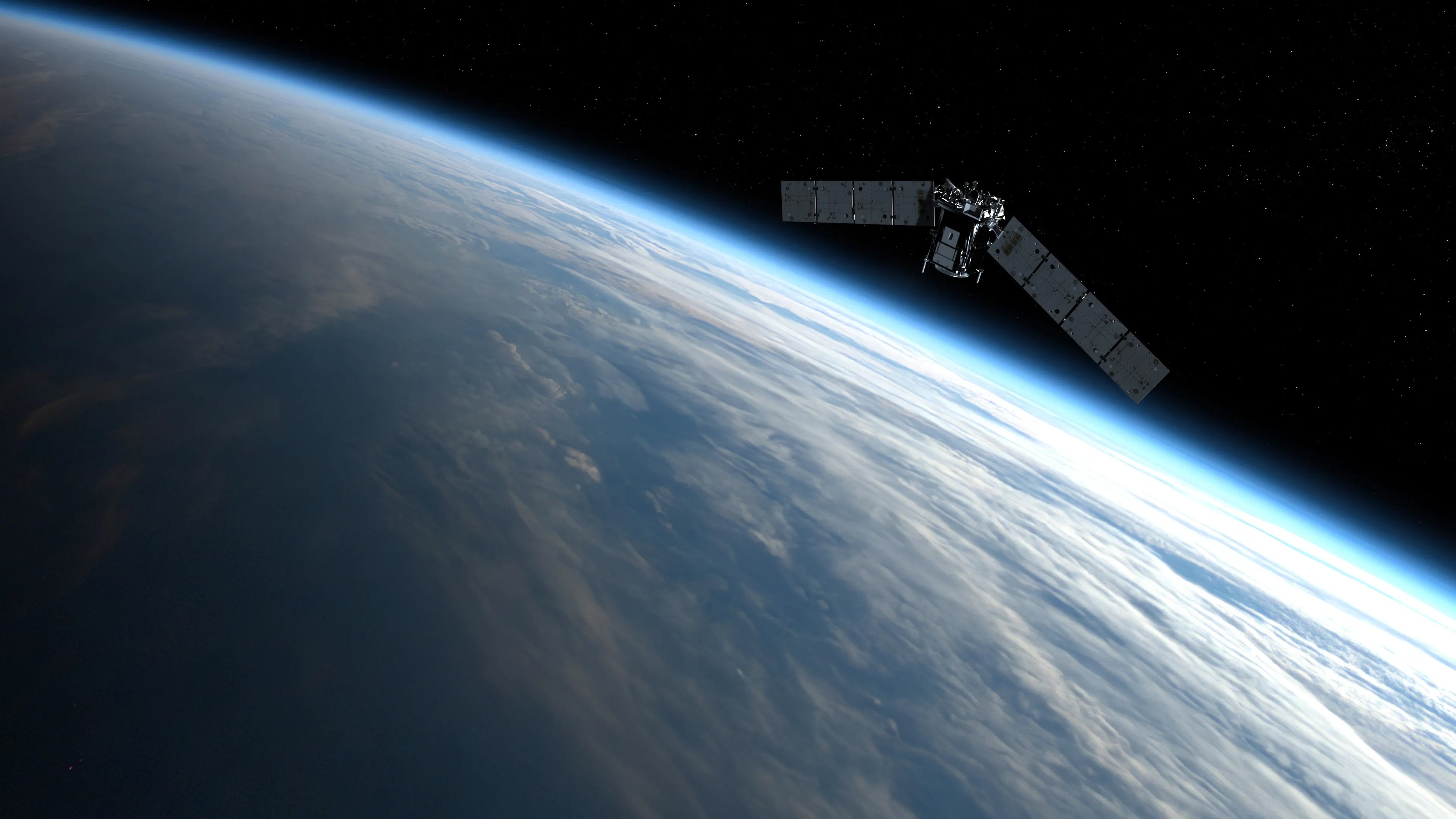 Artist’s impression of the TIMED spacecraft in orbit, scanning Earth