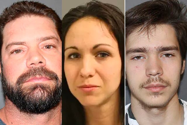 <p>Republican Rep. Lauren Boebert, centre, is pictured in a mugshot from Colorado authorities, as are her ex-husband, Jayson, left, and 18-year-old son, Tyler, right – all in separate incidents, the most recent being the teen’s arrest this week </p>
