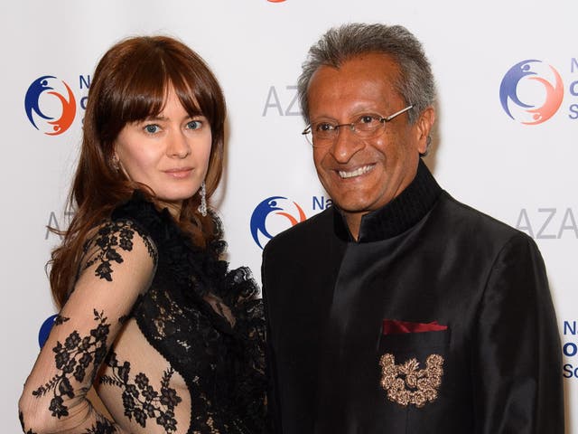 <p>Multi-millionaire Tory donor Mohamed Amersi and his partner Nadejda Roditcheva  </p>
