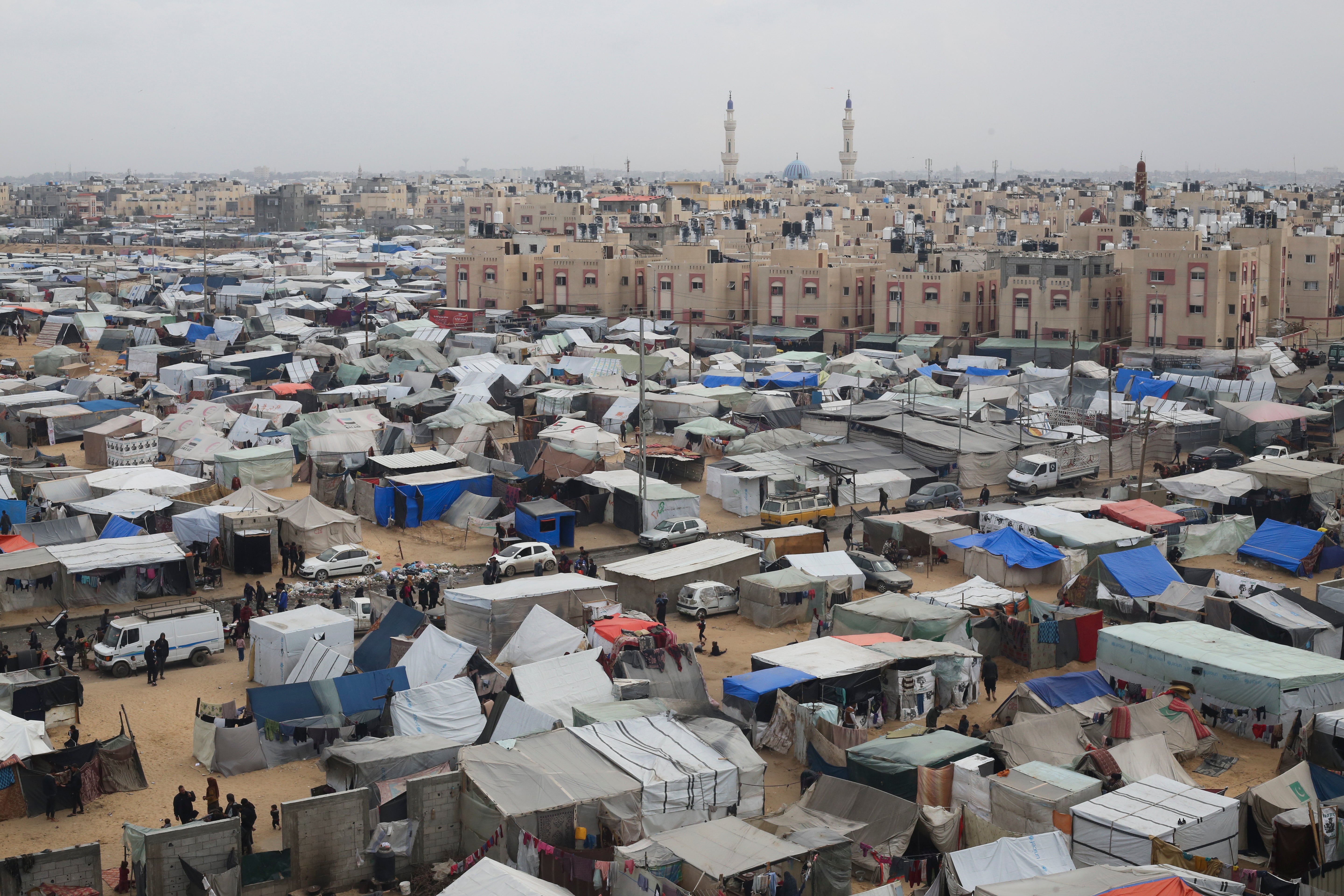 A tent camp in Rafah housing Palestinians displaced by the Israeli offensive