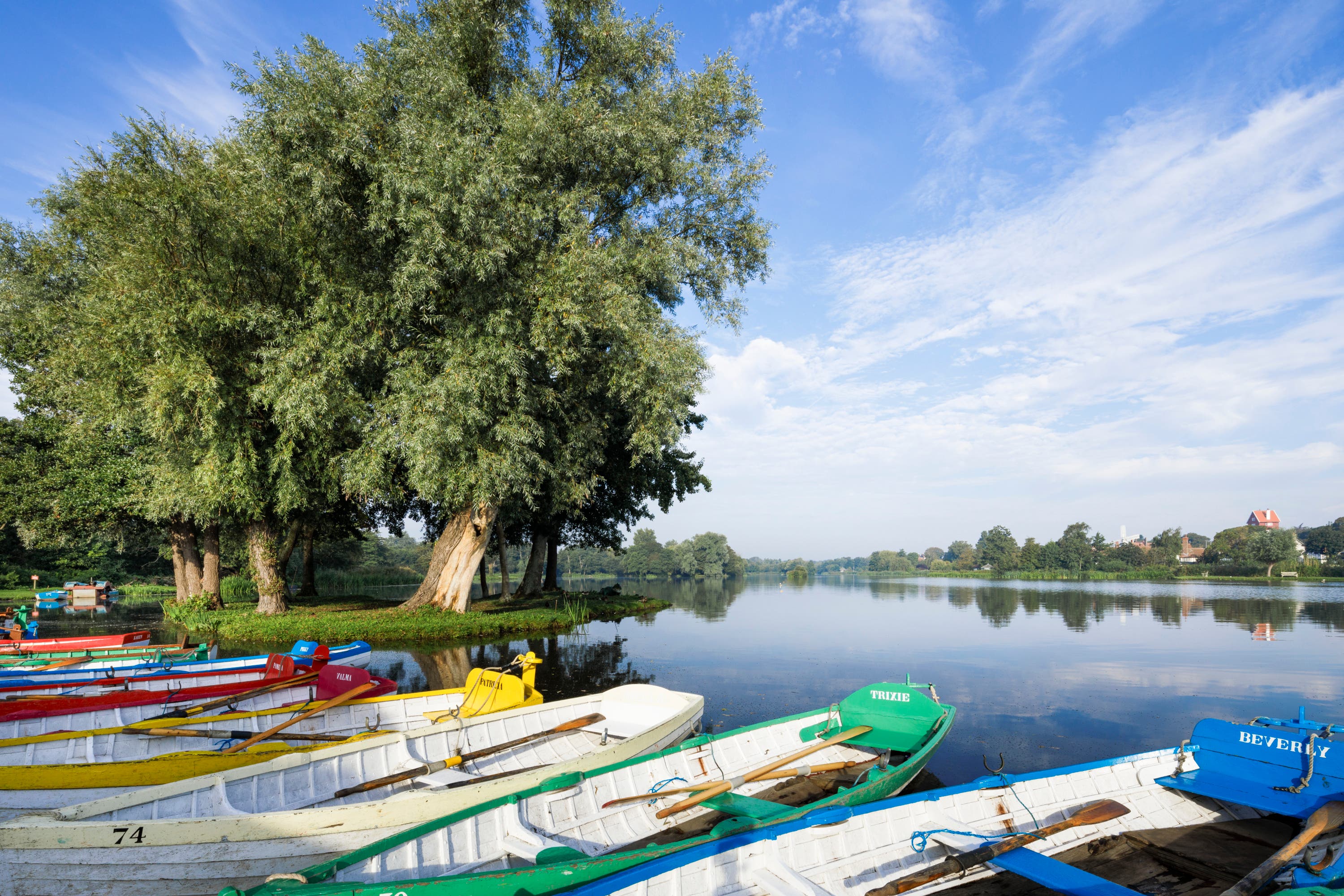 The Thorpeness Meare boating lake, inspired by Peter Pan, has been registered at Grade II. (Historic England Archive/PA)