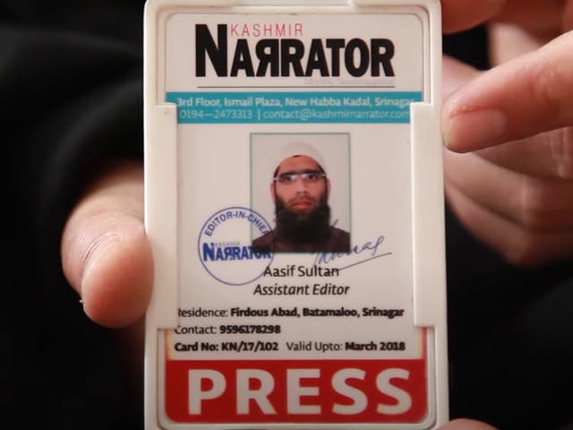 <p>Asif Sultan, a Kashmiri journalist, was released on Tuesday after five years in detention. Screengrab</p>
