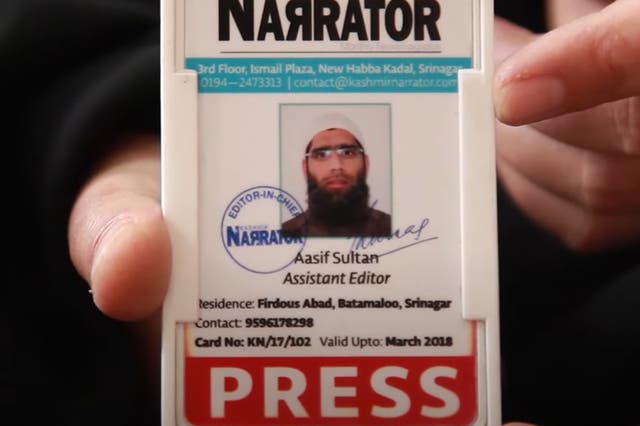 <p>Asif Sultan, a Kashmiri journalist, was released on Tuesday after five years in detention. Screengrab</p>