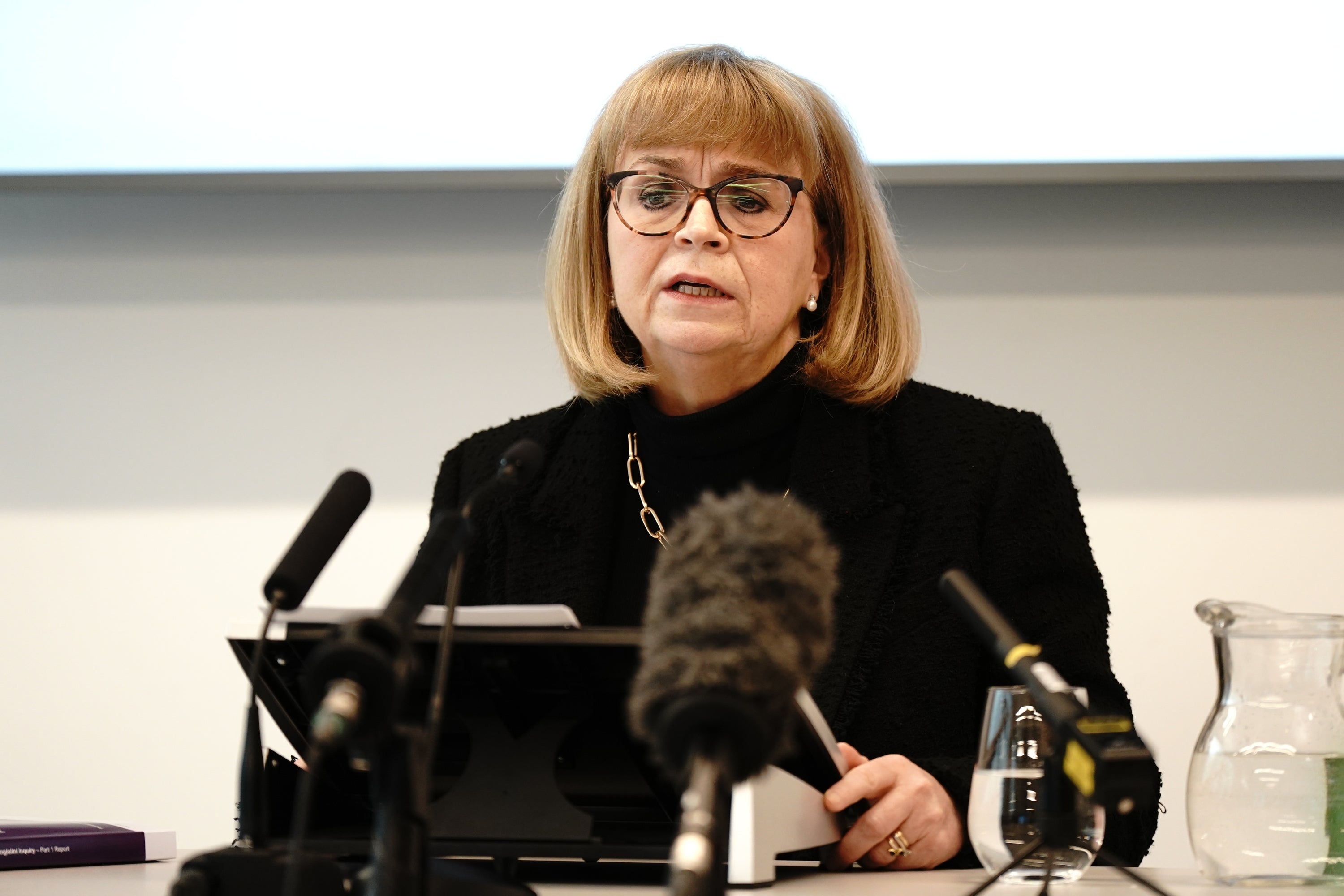 Inquiry chairwoman Lady Elish Angiolini makes a statement after the first report from the Angiolini Inquiry