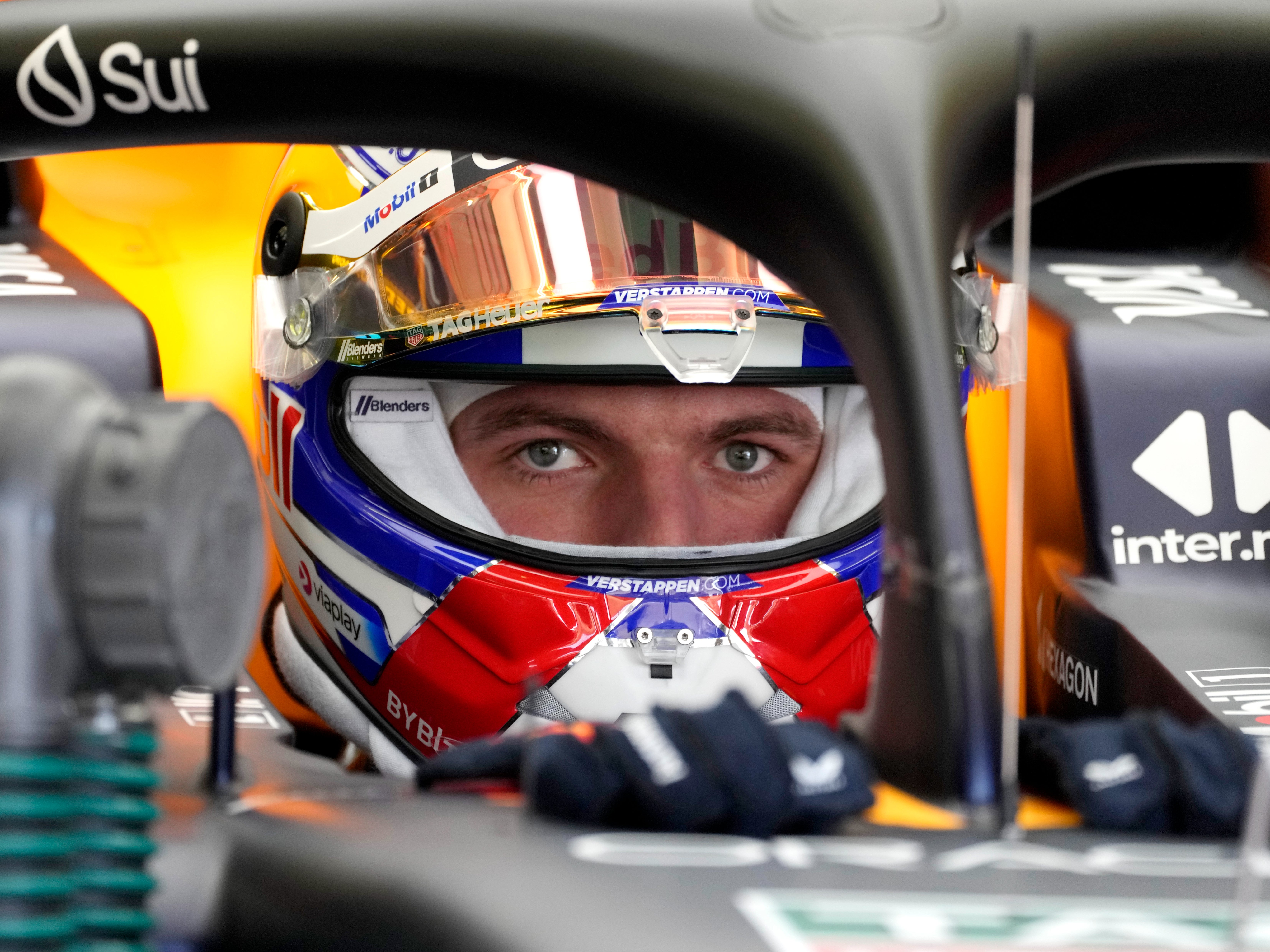 Red Bull driver Max Verstappen of the Netherlands prepares for the first practice session