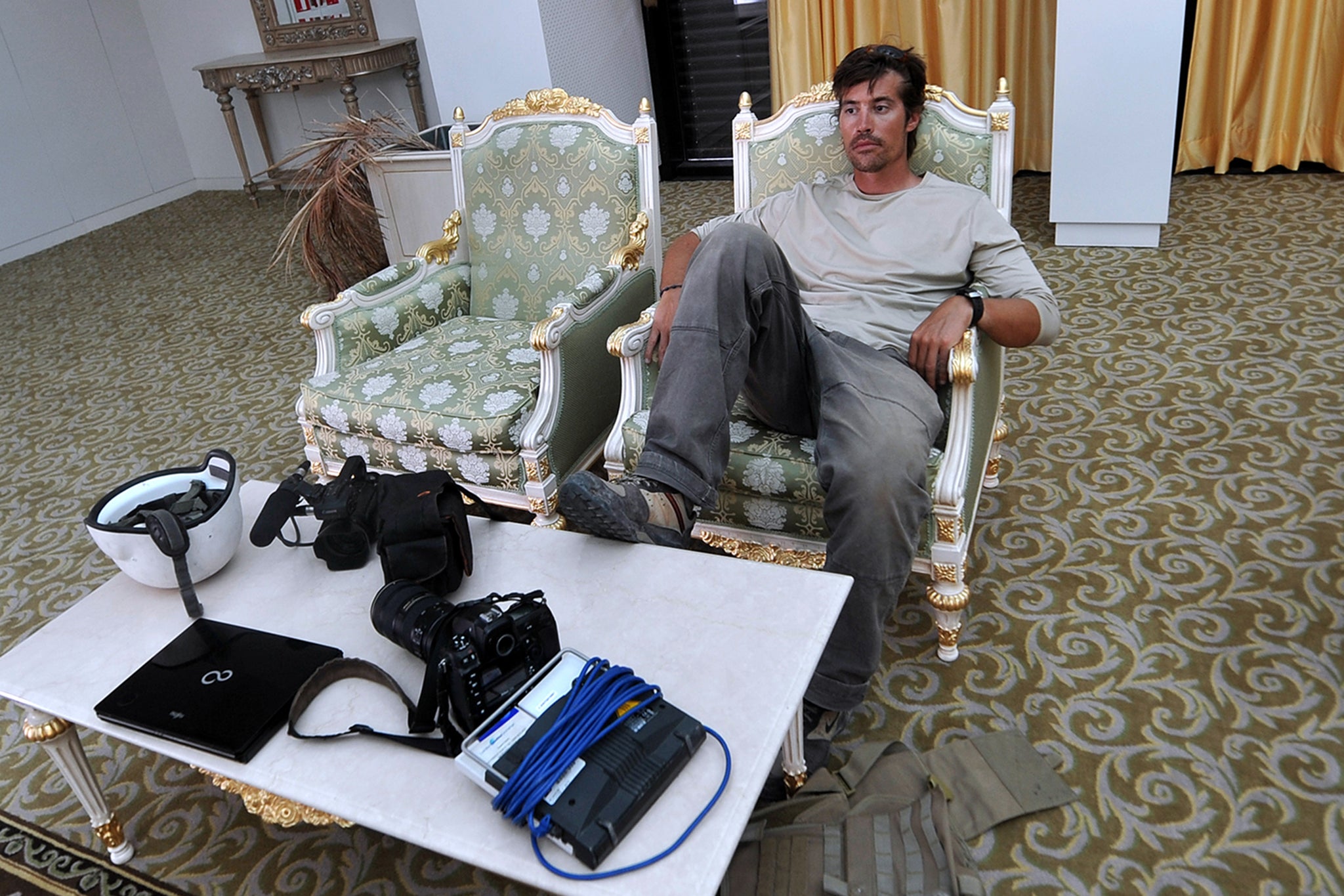 Jim Foley pictured at an airport in Sirte, Libya, in 2011