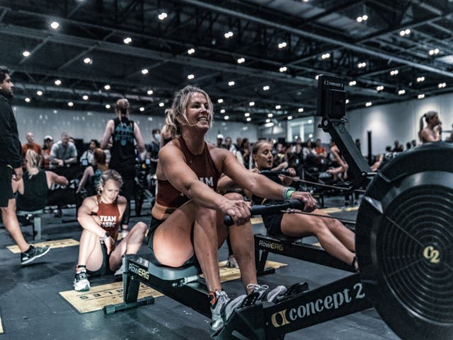<p>Rowing is one of the eight functional fitness workouts in a Hyrox race </p>