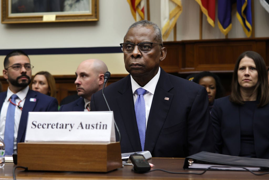 <p>Defense Secretary Lloyd Austin appears before the House Armed Services Committee on Thursday</p>