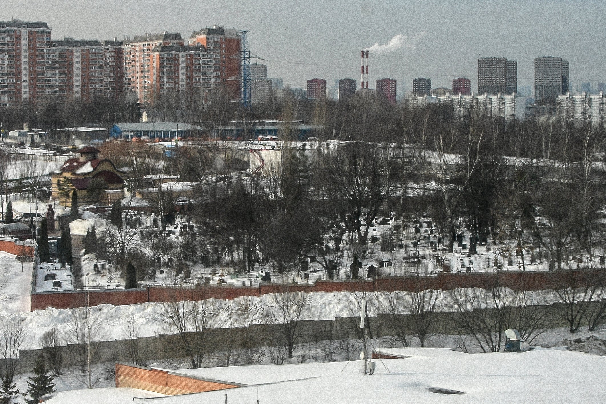 A view of the Borisovo cemetery in Moscow, where the burial of late Russian opposition leader Alexei Navalny is set to take place