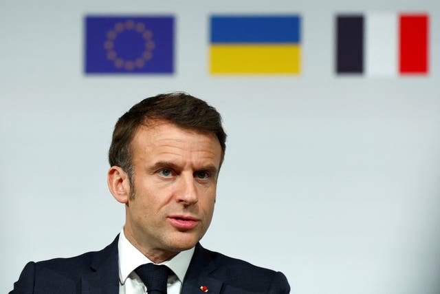 <p>Macron floated the possibility of Western troops helping in Ukraine </p>