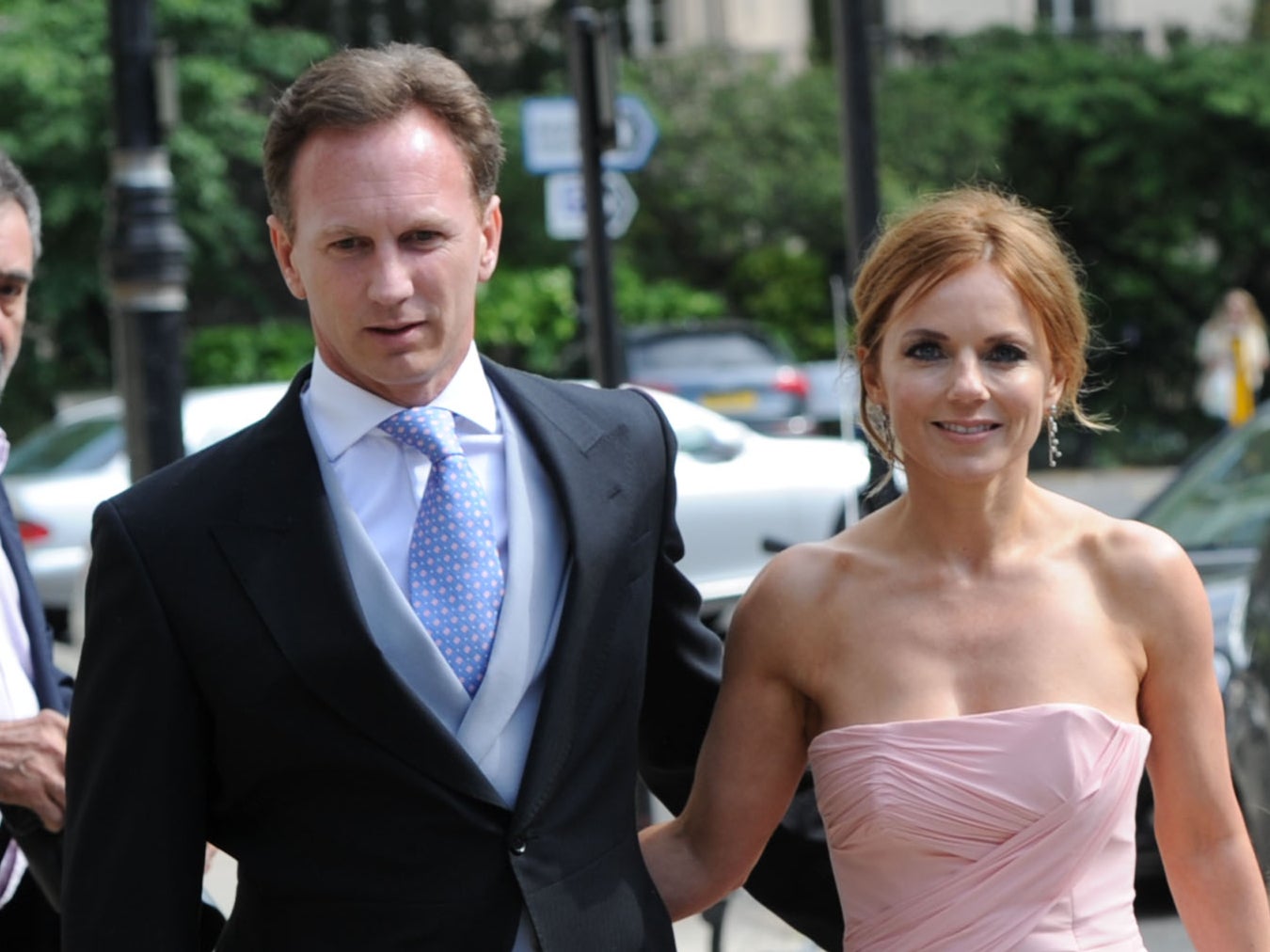 Christian Horner and Geri Halliwell attend the wedding of Poppy Delevingne and James Cook