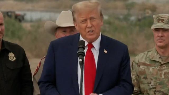 <p>Donald Trump calls migrants ‘illegal aliens’ during Texas visit.</p>
