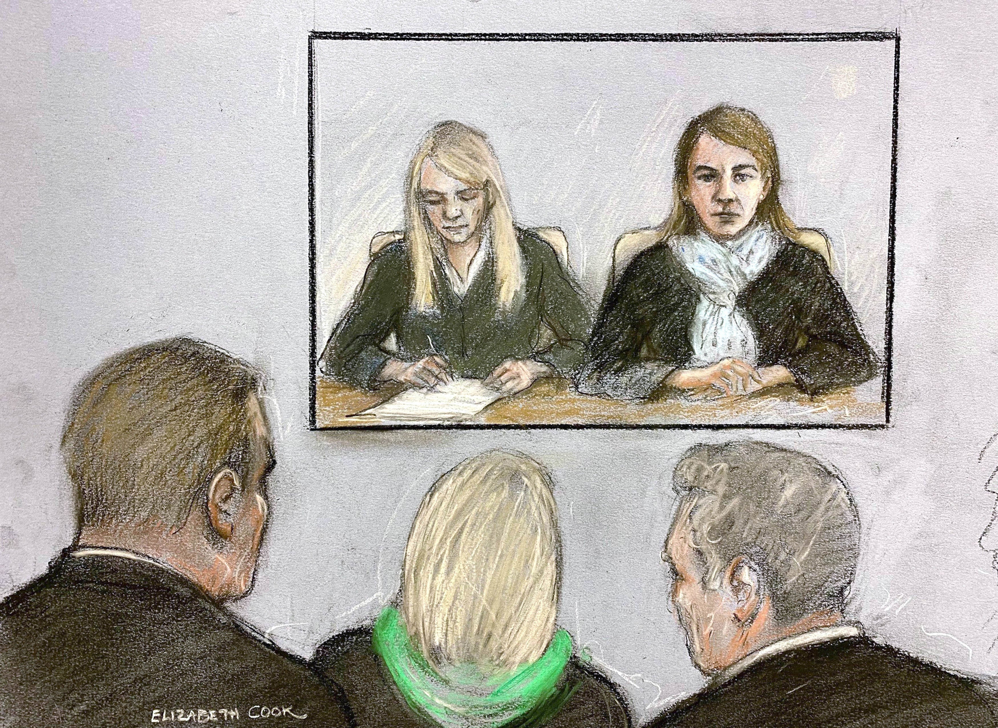 US citizen Anne Sacoolas appears at Westminster Magistrates' Court via video-link from the United States in September 2022