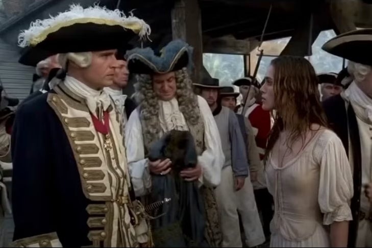 Seedy uncle: Davenport alongside Keira Knightley in ‘Pirates of the Caribbean’