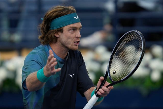 <p>Andrey Rublev was defaulted in Dubai after shouting at a line judge </p>