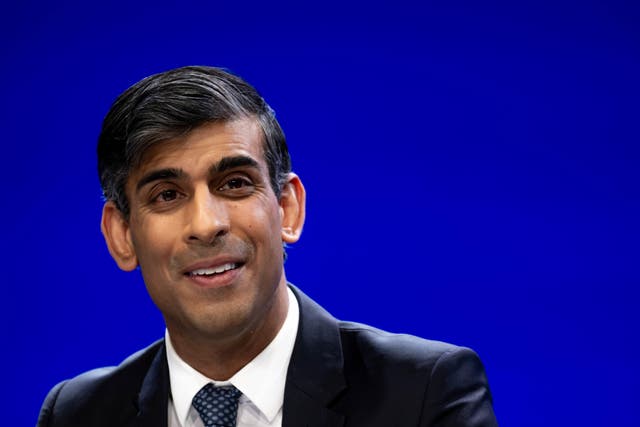 <p>Prime Minister Rishi Sunak surged voters to stick with the Tories, saying their plan was ‘starting to deliver’ (Michal Wachucik/PA)</p>