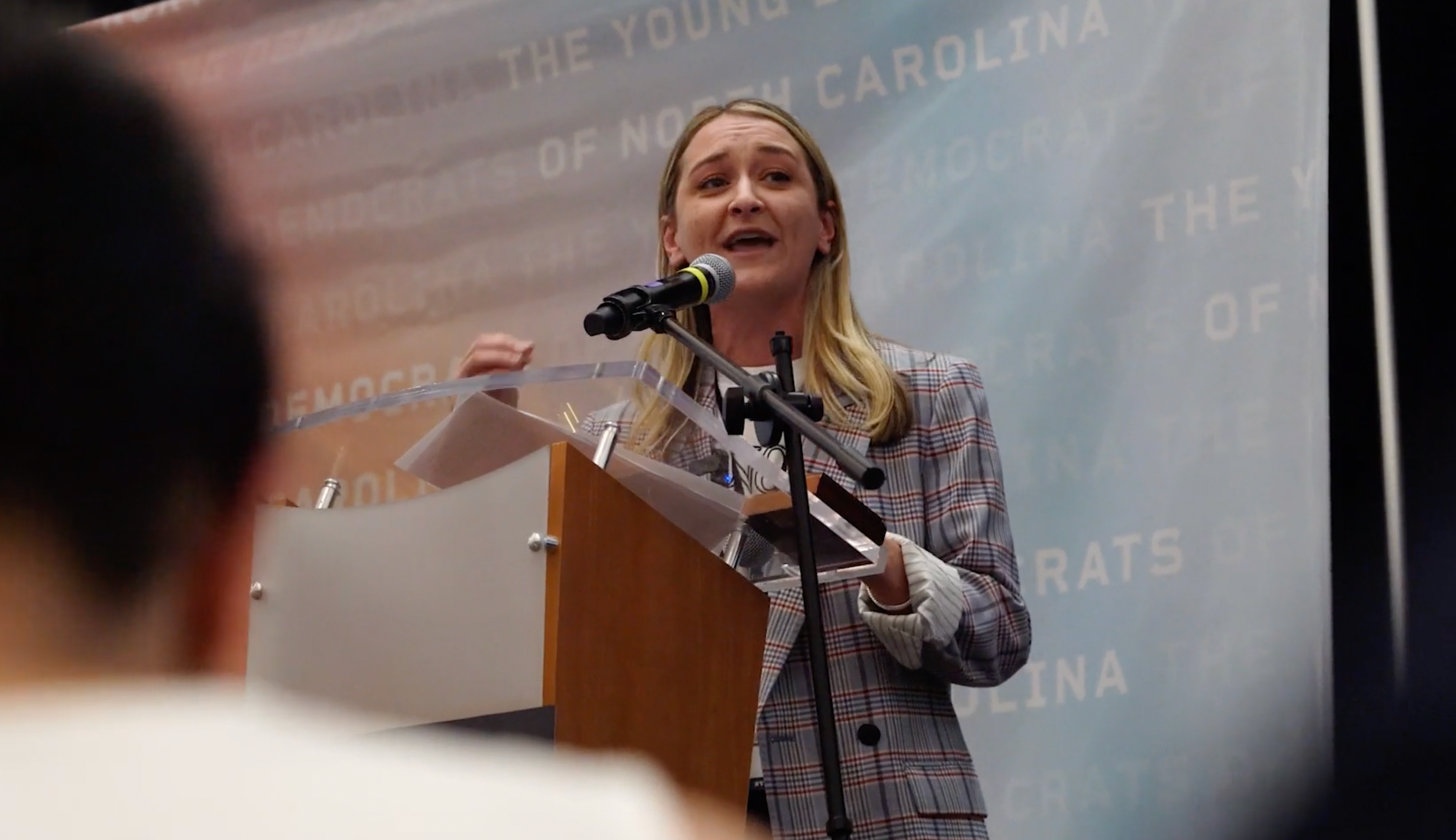 Anderson Clayton speaks at the Young Democrats of North Carolina Convention
