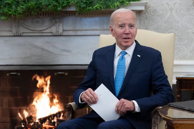<p>President Joe Biden looks on during a meeting with Italian prime minister in the White House on 1 March 2024</p>