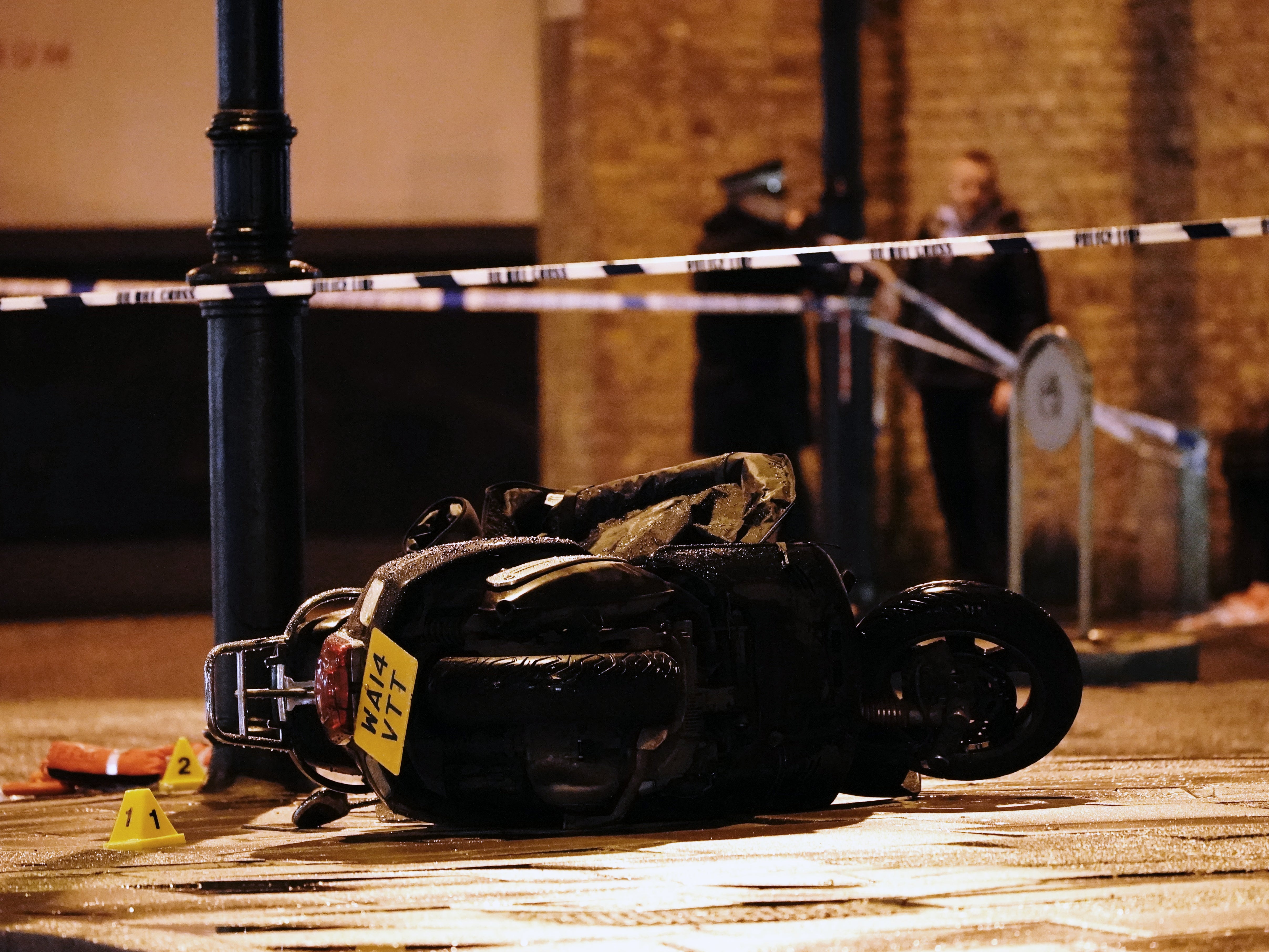 A police cordon at the scene of a shooting in Clapham, London