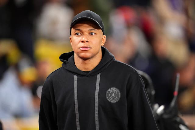 PSG forward Kylian Mbappe was substituted at half-time against his former club Monaco (Daniel Cole/AP)