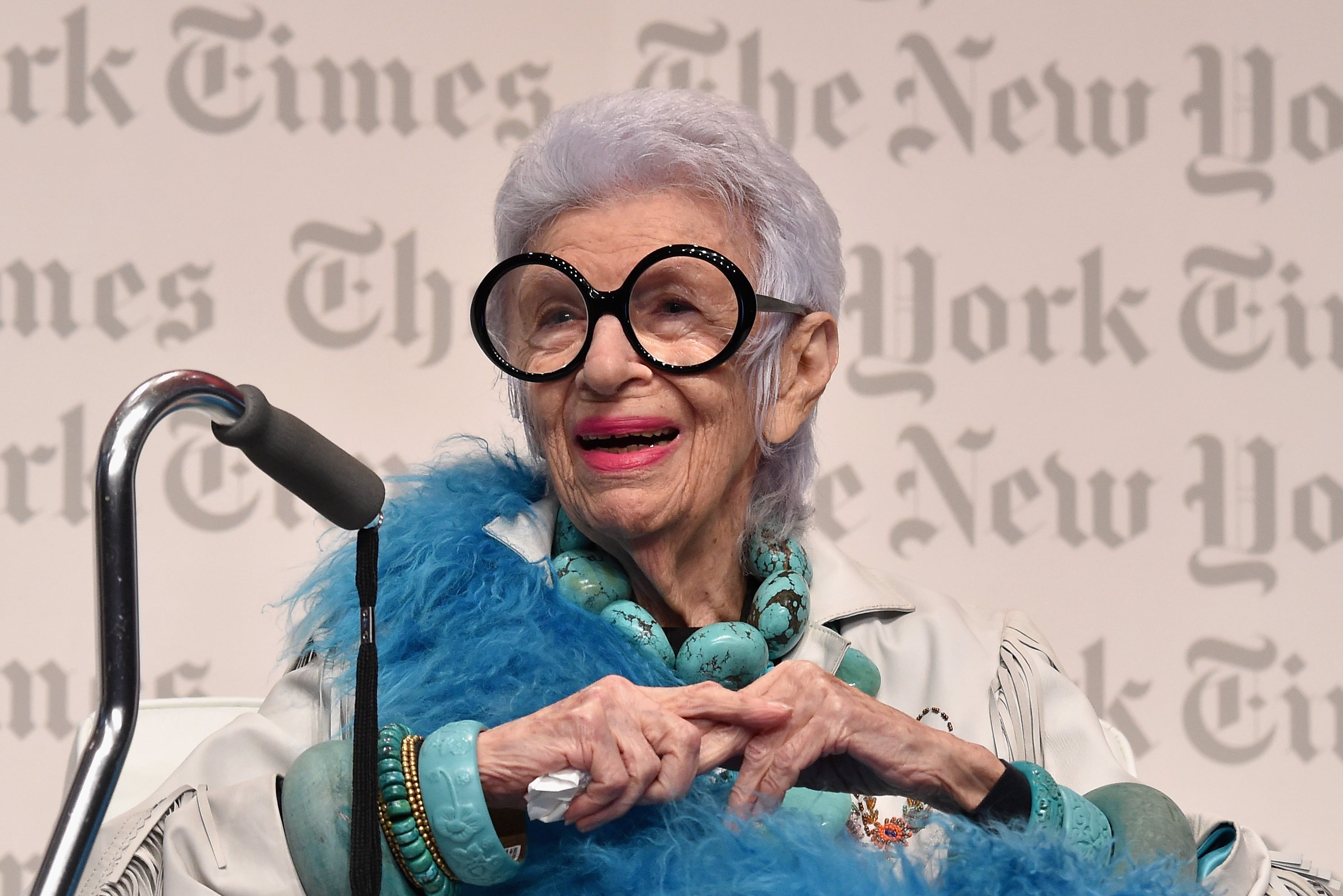 Apfel at a conference in Palm Beach, Florida in 2014