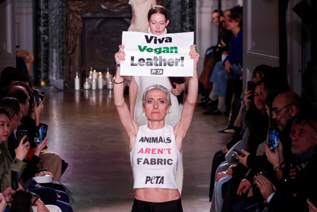 <p>PETA protesters disrupt Victoria Beckham show </p>
