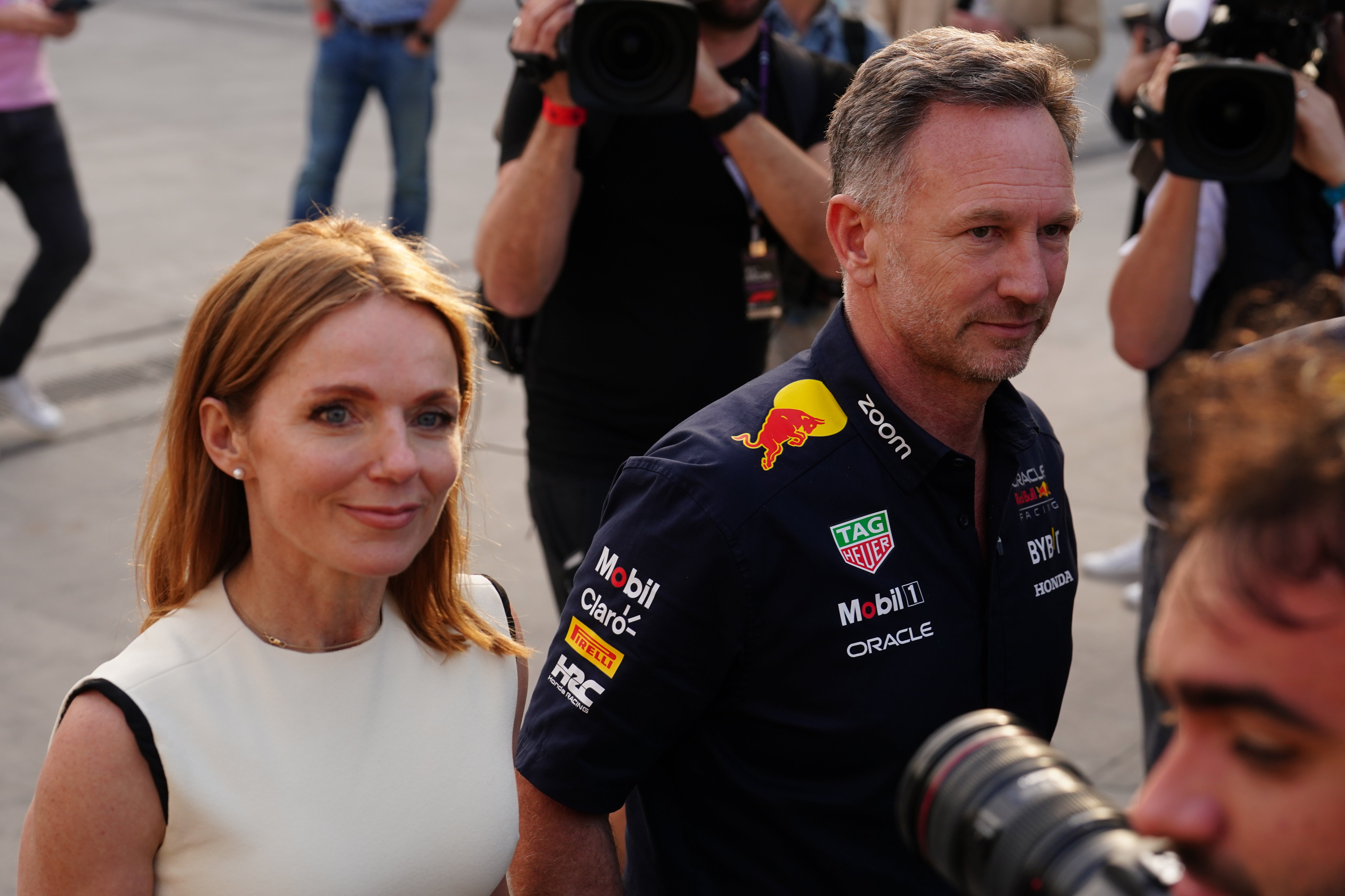 The former Spice Girls singer has joined her husband at the F1 event
